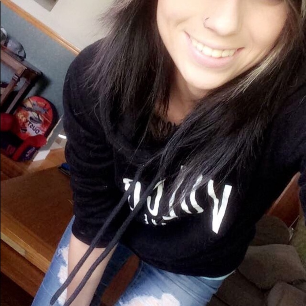 Volcom Black Hoodie Woman’s White Font